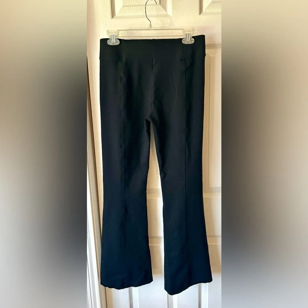 Stoosh Black Flare Leg Seamed Pull On Pants Womens‎ Large High Rise Inseam 29.5